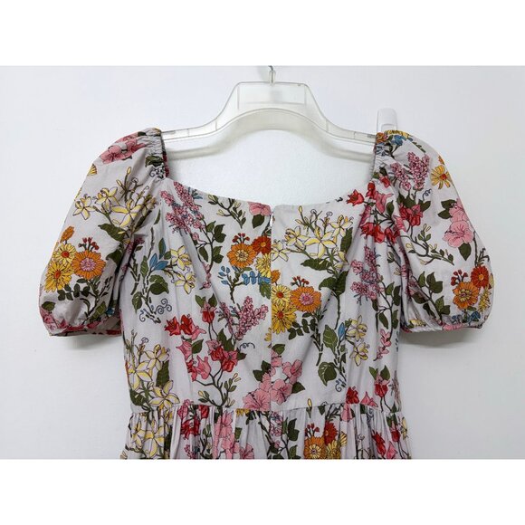 Coco Shop Short Sleeve Maxi Dress Multi Floral Print Cotton Rainbow Colorful M - Picture 11 of 16